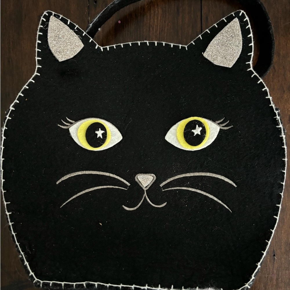 Trick or Treat kitty cat felt bag. Pottery Barn Kids